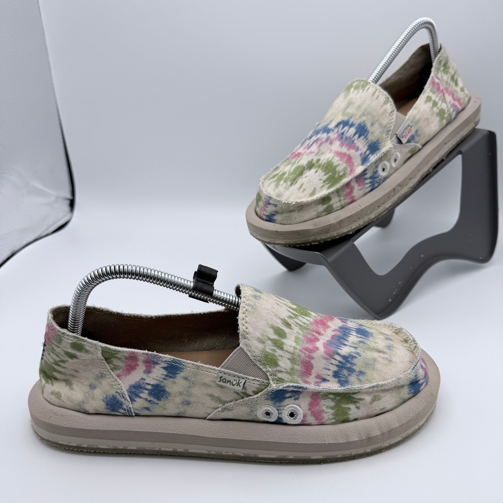 Sanuk Grateful Dead Donna ST Tie Dye Canvas Slip On Shoes 1125292 Womens 9